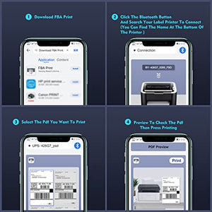 FIRINER Thermal Printer for Shipping Labels, Bluetooth Label Printer, Shipping Label Printer for Small Business, Support Windows, Android, iOS, Compatible with Amazon, Ebay, Shopify, Etsy, UPS, USPS