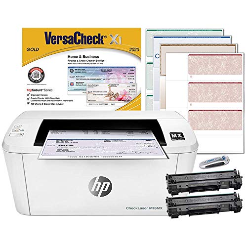 VersaCheck HP Laserjet M15 MX MICR Check Printer and VersaCheck Gold Check Printing Software Bundle, White (M15MX)