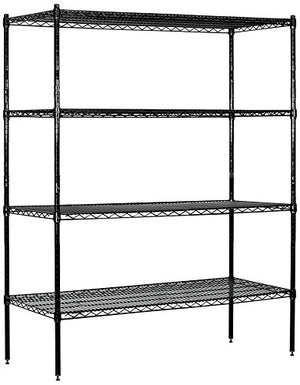 Salsbury Industries Stationary Wire Shelving Unit, 60-Inch Wide by 74-Inch High by 18-Inch Deep, Black