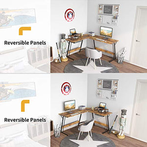 CubiCubi Modern L-Shaped Desk Computer Corner Desk, 59.1" Home Office Writing Study Workstation with Small Table, Space Saving, Easy to Assemble