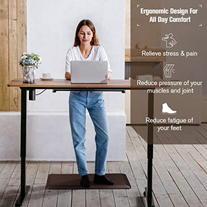 WOKA 48 x 24 Inches Electric Standing Desk, Brown Anti Fatigue Standing Desk Mat