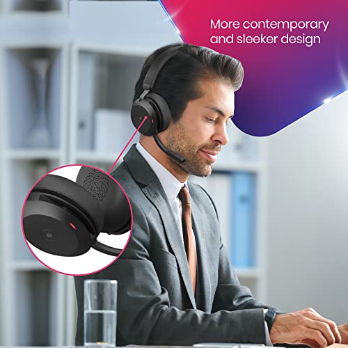 Global Teck Worldwide Jabra Evolve2 75 Wireless Headset Stereo MS with USB A Bluetooth Dongle, Zoom, Webex, Skype Compatible, 27599-999-999