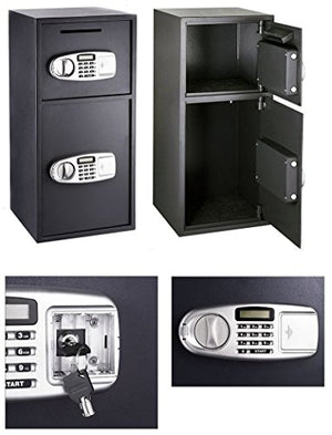 Digital Double Door Gun Safe Depository Drop Box Gun Safes Cash Office Security Lock by Empire Discount