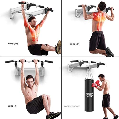 SJNQJJ Pull Ups Strength Training Equipment, Horizontal Bar, Mounted Chin Up Bar Home Gym Punch Bag，Body Workout with Soft Grip Handles Pull-up Bars