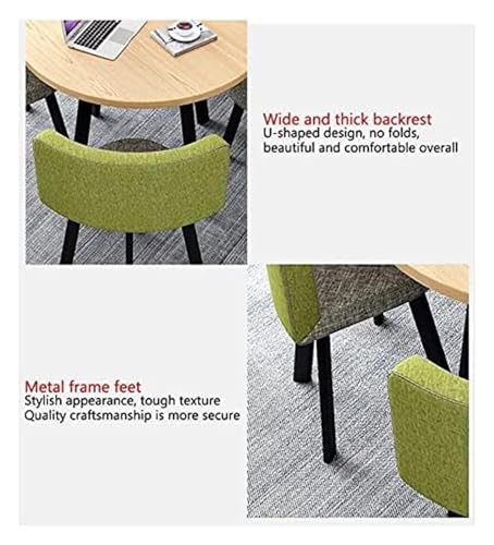 DioOnes Table Set with Chair, Wooden Dining Set & PU Leather Sofa Chair - 80cm Square Table