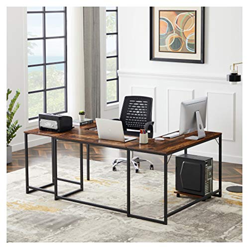 Home Office Computer Desk U-Shaped Computer Desk, Industrial Corner Writing Desk with CPU Stand, Gaming Table Workstation Desk for Home Office