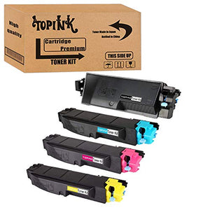 TopInk TK-5282 Replacement for Kyocera ECOSYS M6635cidn Printer Toner Cartridge High Yield-4 Pack(BK/C/M/Y)