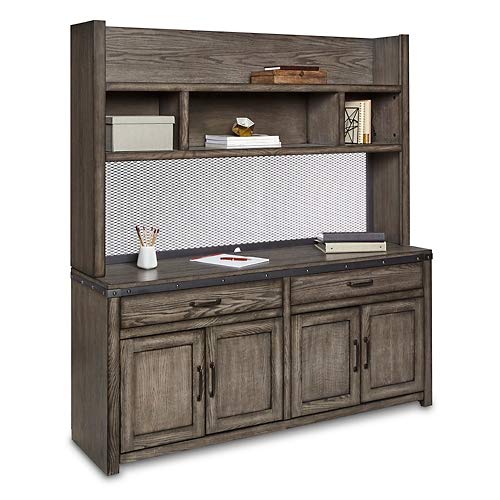 Westgate 66"W Open Hutch for Credenza Rustic Grey Veneer