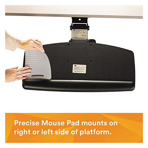 3M Akt90le Keyboard Tray,Height/Tilt Adjust,25-1/2-Inch X12-Inch,23-Inch Track,Bk