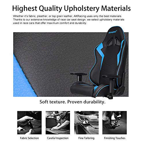 AKRacing Core Series SX Gaming Chair with High Backrest, Recliner, Swivel, Tilt, Rocker and Seat Height Adjustment Mechanisms with 5/10 Warranty - Blue