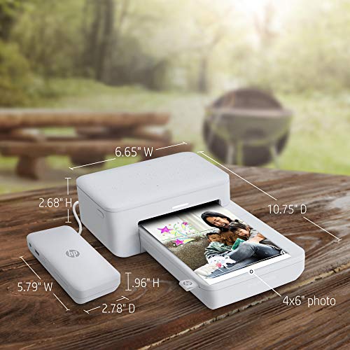 HP Sprocket Studio 4x6” Instant Photo Printer – Print Photos from Your iOS, Android Devices & Social Media - Paper, Ink & Charger Bundle