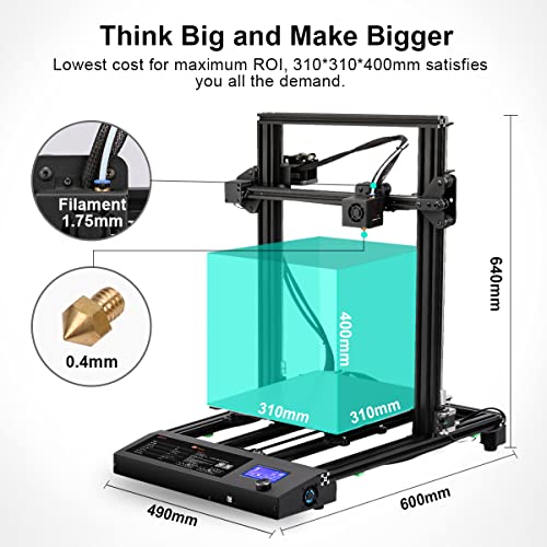 JAYO S8 3D Printer, 310X310X400mm Printing Size, 3D Printer with Removable Build Surface Plate, Resume Printing Function Compatible with 3D Filament (Renewed)