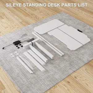 Sileye Electric Sit Stand Up Table, Height Adjustable, 59x30 Inch, White