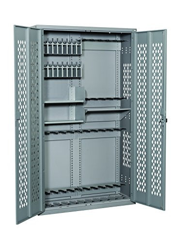 Datum Storage Argos Hinged Door Weapons Cabinet - 18 Rifles & 20 Pistols, 72", Battleship Grey