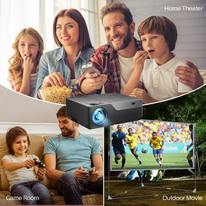 VANKYOMINI Native 1080P LED Projector, Home Video Projector with 300" Display Compatible with TV Stick, HDMI, VGA, USB, Laptop, iPhone Android for PowerPoint Presentation, Home Cinema & Outdoor Movie