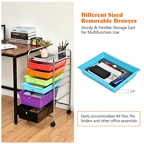 Rolling Storage Cart Organizer (Black/Yellow)