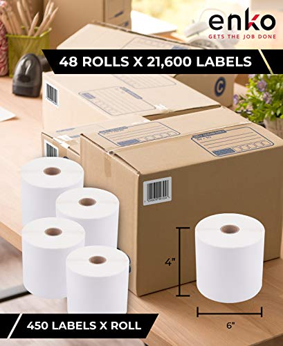 (48 Rolls, 21,600 Labels) 4 x 6" Direct Thermal Address & Shipping Labels (4 x 6") Compatible for Zebra 2844 ZP-450 ZP-500 ZP-505, Eltron, Neatoscan