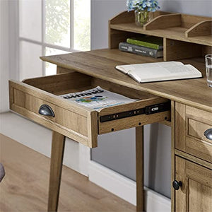 Eden Home Wood Writing/Computer Desk with Hutch in Golden Oak