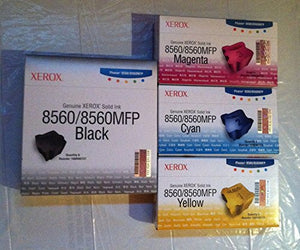 Genuine Xerox Phaser 8560/8560mfp Solid Ink 4 Color Set 6 Black, 3 Yellow, 3 Cyan, and 3 Magenta 108R00723, 108R00724, 108R00725, 108R00727