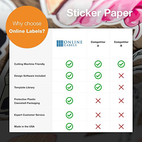 Waterproof Polyester Sticker Paper, 8.5 x 11 Full Sheet Label, 500 Sheets, Laser Printer, Online Labels