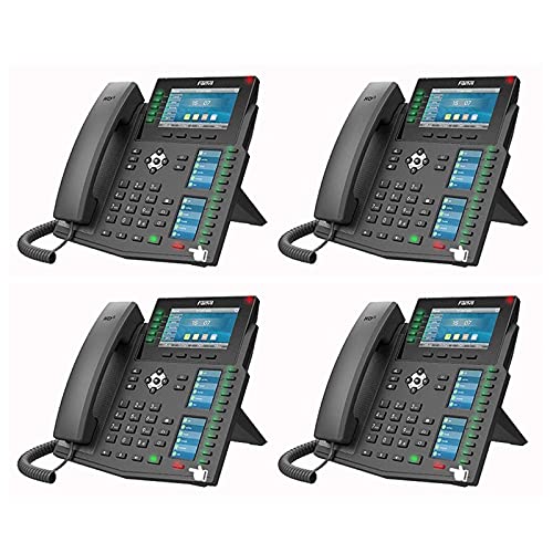 Fanvil IP Phone X6U High-End 20 SIP Lines Dual Gigabit Port PoE Integrated (4-Pack)