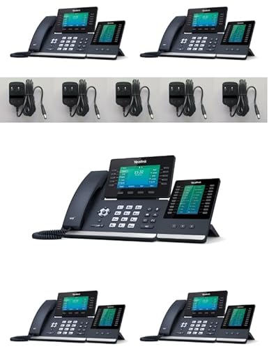 IP Phone Market Yealink T54W IP Phone with EXP50 Expansion Module [5 Pack] - Power Adapters Included