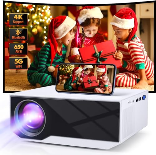 Wielio Outdoor Portable Mini Projector with 5G WiFi, Bluetooth, 4K Support