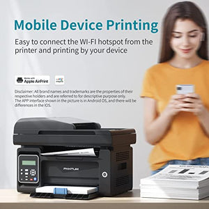All in One Laser Printer Scanner Copier with Auto Document Feeder, Wireless Multifunction Black and White Laser Printer, Pantum M6552NW with Toner PB-211