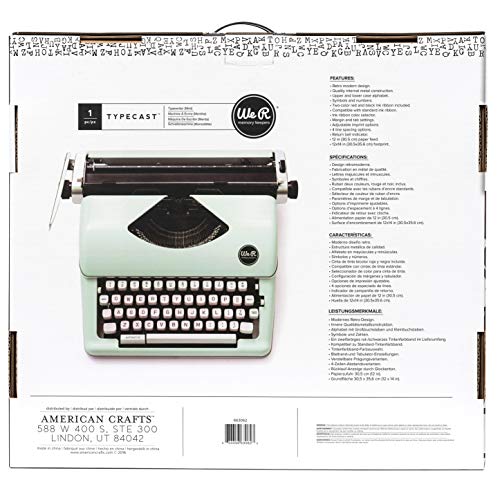 We R Memory Keepers Typewriter - Mint Retro Manual Typewriter for Kids and Adults