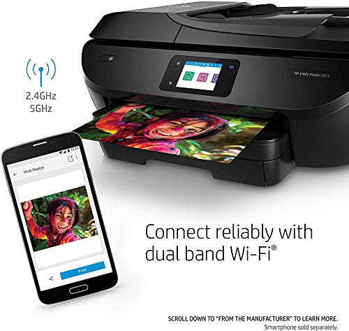 HP ENVY Photo 7855 All in One Photo Printer with Wireless Printing, HP Instant Ink ready, Works with Alexa (K7R96A)