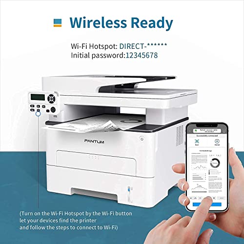 All-in-One Multi-Function Monochrome Laser Printer Scanner Copier Pantum M29DW, Pantum Toner Cartridge TL630 Yields 1500 Pages