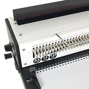 Rayson TD-1500B34 Binding Machine, Square Size Holes, 3:1 Pitch Wire-O Binder Punch 15 Sheets/Bind 130 Sheets with Sturdy Metal Construction