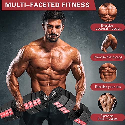LEADNOVO Adjustable Weights Dumbbells Set, 44Lbs 66Lbs 88Lbs 3 in 1 Adjustable Weights Dumbbells Barbell Set, Home Fitness Weight Set Gym Workout Exercise Training with Connecting Rod for Men Women