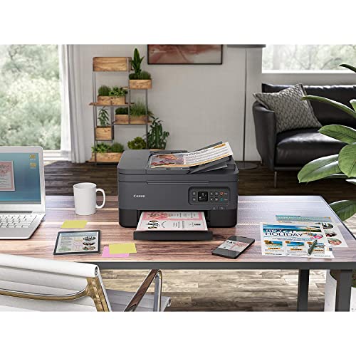Canon PIXMA TR7020 Inkjet All-in-One Wireless Printer for Photo and Document Fast Printing, Copy & Scan (Black) 4460C002 Home Office Bundle with DGE High Speed USB Print Cable + Business Software Kit