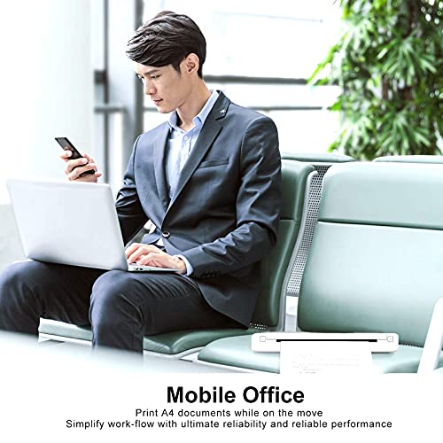 Portable Printer Bundle Set-HPRT Mobile Thermal Printer MT800Q and Ribbon 2PCS The Best Small Printer Support 216mm Width A4 Paper, Home Use, Office, Travel and Mobile Printer