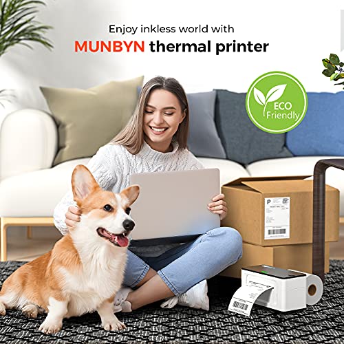 MUNBYN Shipping Label Printer, 4x6 Label Printer for Shipping Packages, USB Thermal Printer for Shipping Labels Home Small Business, Compatible with Etsy, Shopify, Ebay, Amazon, FedEx, UPS, USPS