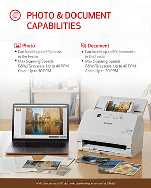 Canon RS40 Photo and Document Scanner | Auto Document Feeder | Windows & Mac | USB Interface | 1200 DPI | High Speed