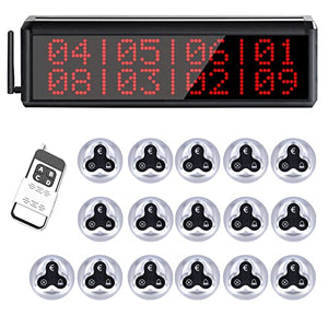 WNKRUN Wireless Calling System with 1 Number Display Host/15 3-Key Call Buttons