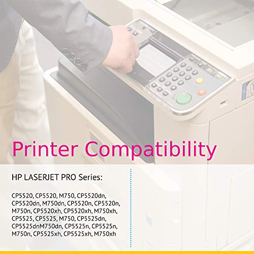 CS Compatible Toner Cartridge Replacement for HP Enterprise M750 CE270A Black CE271A Cyan CE272A Yellow CE273A Magenta HP 650A Color Laserjet CP5520 CP5520n M750 CP5520dn CP5520n 8 Color Set
