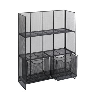 Safco Products 6240BL Onyx Mesh Fold-Up Shelving, Black