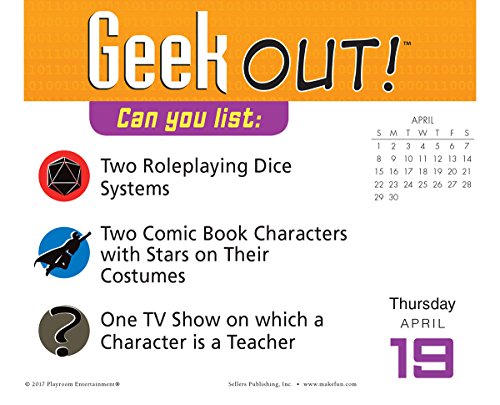Geek Out 2018 Calendar: Test your knowledge about your favorite geeky pop culture subjects!