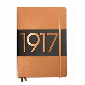 Leuchtturm1917 Medium Size A5 Hardcover Metallic Copper Notebook - Dotted Pages with Leuchtturm1917 Self-Adhesive Pen Loop and Gift Boutique Pen