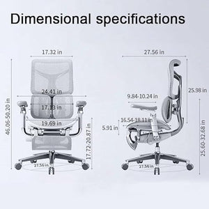 None MADALIAN Ergonomic Net Chair with Waist Support - Executive Home Office Chair