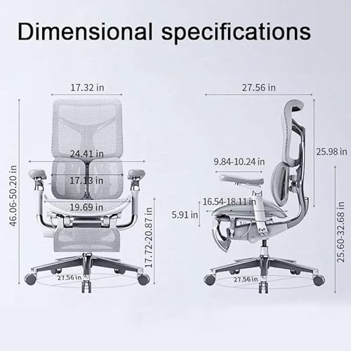 MADALIAN Ergonomic Net Chair with Waist Support - Executive Home Office Chair