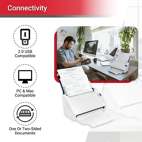 Xerox Visioneer D35 USB Office Document Scanner, 45 PPM, ADF, White