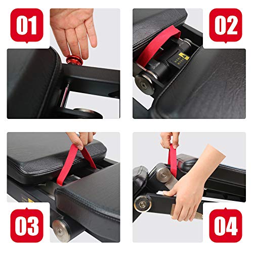 DHT Foldable Weight Bench, Adjustable Strength Training Bench for Full Body, Workout Fast Folding Bench for Home, Gym