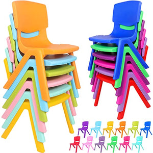 Purpeak 12 Pcs 10 Inch Plastic Stackable School Chairs for Kids