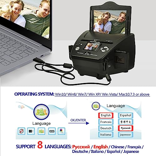 CENAP Digital Photo Film Scanner, 16 MP Slide Negative Scanner with 8.1 Mega Pixels Sensor