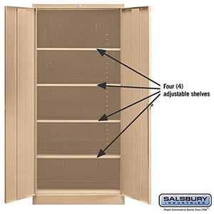 Salsbury Industries Assembled Standard Storage Cabinet, 78-Inch High by 18-Inch Deep, Tan