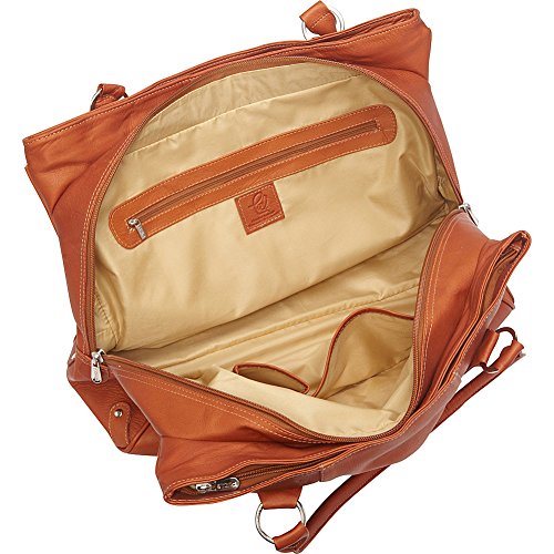 Piel Leather Laptop Travel Tote, Chocolate
